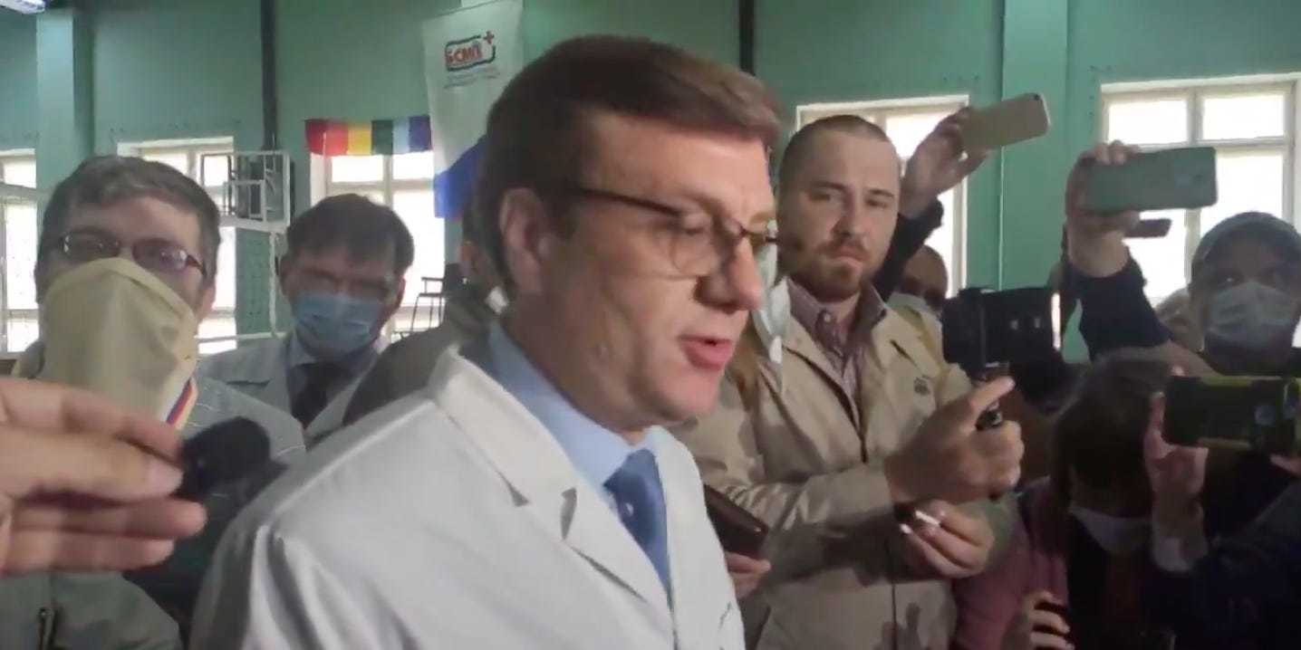 The chief doctor at the hospital in Omsk, Siberia, where Alexei Navalny is being treated following an alleged poisoning.