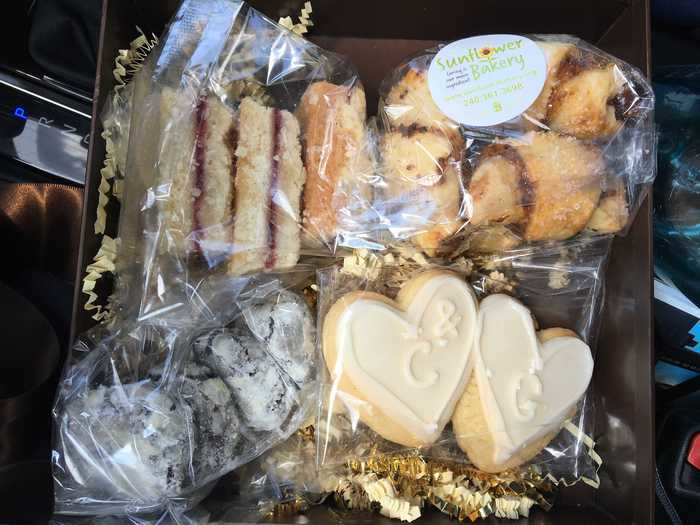 Each car also got a package of cookies from a local bakery.