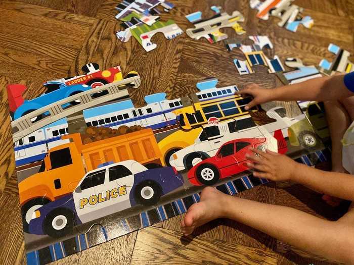 A puzzle that features a good traffic jam
