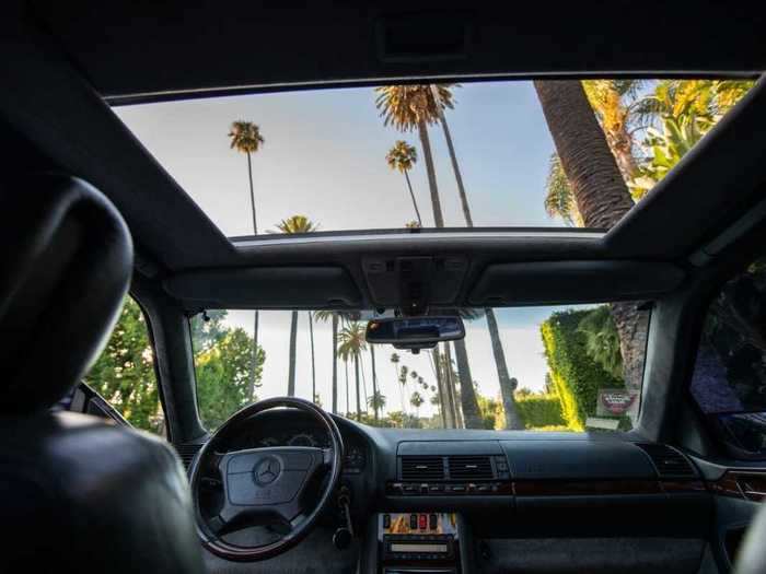 His former S600 comes with lots of features that were considered upscale at the time, like a power sunroof, power seats, and power mirrors.