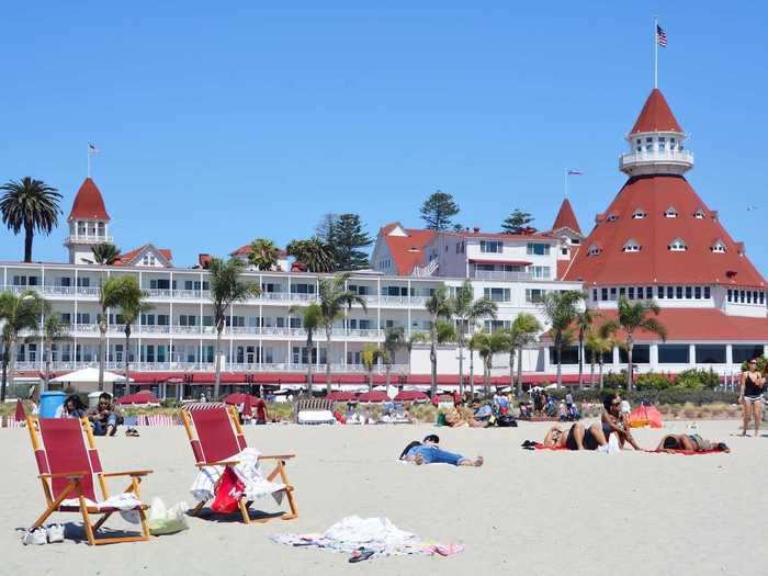 Coronado Island in California is 2 miles from downtown San Diego, California, and around two hours from Los Angeles, California.