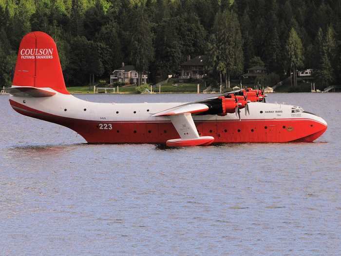 The four-engine piston plane would collect water by skimming lakes, with tanks being able to collect 7,200 gallons in under a minute.