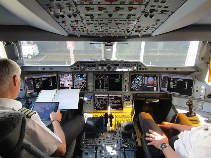 High-definition screens line the primary panel and the plane can also be fitted with cameras so pilots and passengers have an outside view no matter where they