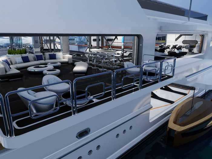 The ship can accommodate up to 36 passengers with guest bedrooms in the lower deck.