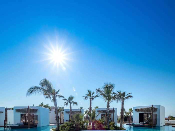 The luxurious five-star resort also has a lounge area in the middle of the water for when you want to be surrounded by water but stay dry.