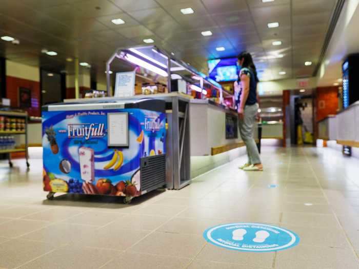 IBM leaders completely redesigned and restructured the cafeteria to encourage social distancing. They removed seating and added technology like a food ordering system to reduce human contact.