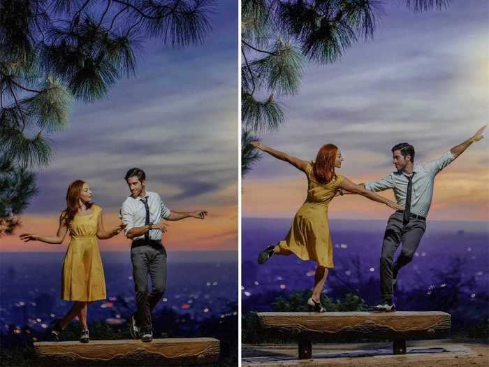 Their posed photos got more involved over time, as was the case with this "La La Land" shoot.