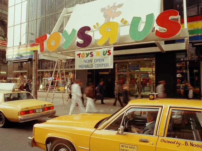 In the 1990s and early aughts, Toys R Us began expanding into major cities like New York, where it opened a multi-story store with a fully functioning ferris wheel in 2001.