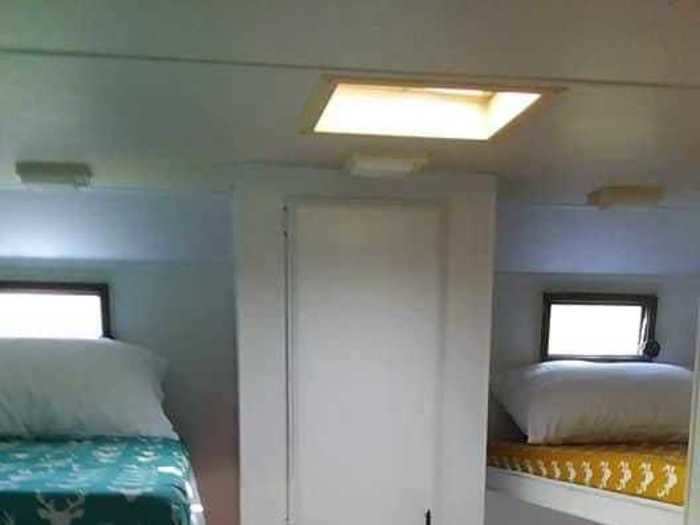 There are four bunk beds at the back of the camper, which is where Lauren loves to take naps during the day.