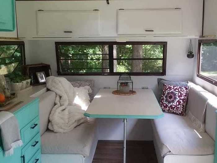 After just two months, Lauren completed her camper renovation and loves to use it as a playroom.