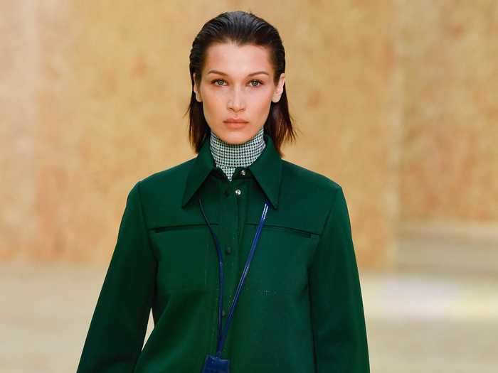 Bella Hadid continues to model during fashion weeks across the world. She is pictured walking the runway in Paris earlier this year.