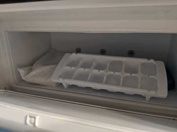 The freezer was even smaller. The ice tray didn