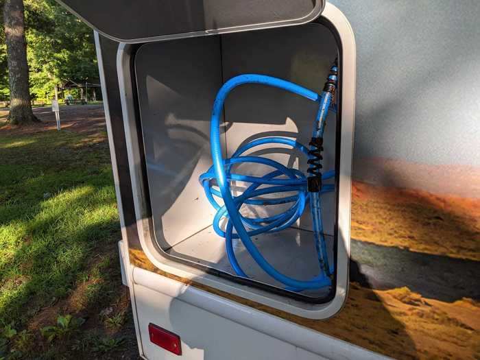 There was a little storage window for the water hose ...