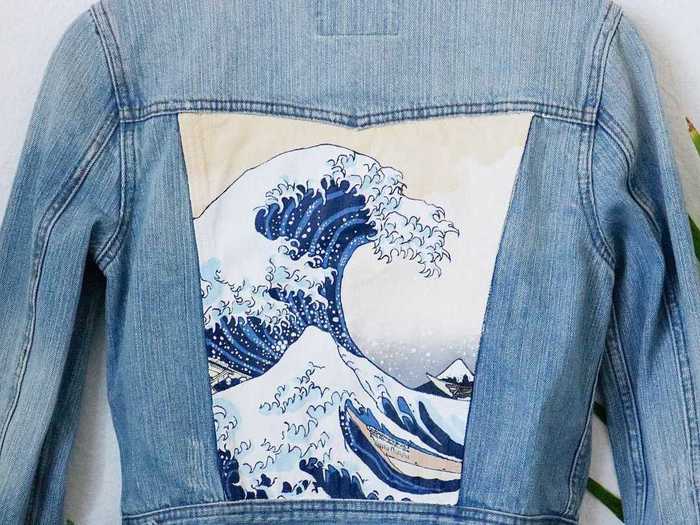 In addition to revamping classic jeans, Ramirez also adorns denim jackets with her detailed paintings.