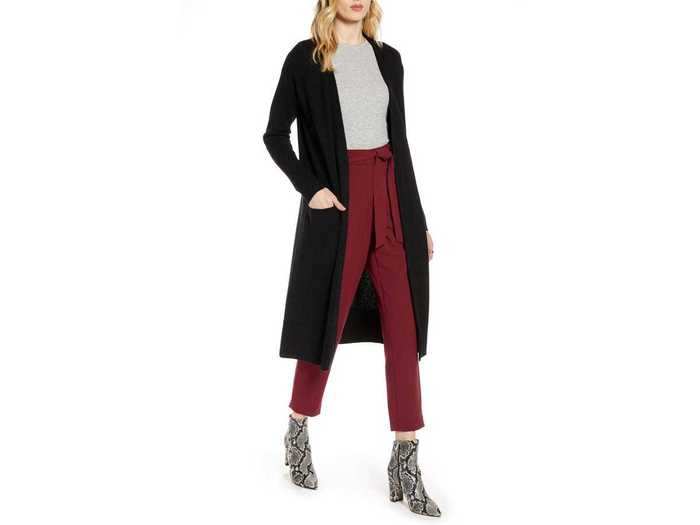 Halogen Wool Cashmere Long Cardigan