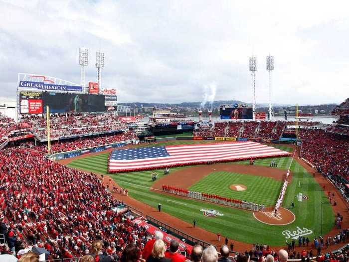 Great American Ball Park in Cincinnati, Ohio, has a maximum capacity of over 42,000 fans.