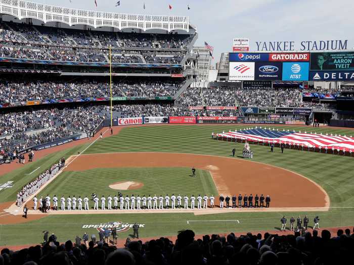 Yankee Stadium in New York has a maximum capacity of more than 50,000 people.