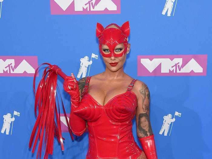 In 2018, Amber Rose channeled a devil in this latex number.