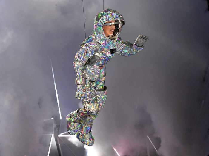 2017 host Katy Perry wore a spacesuit during part of the show.