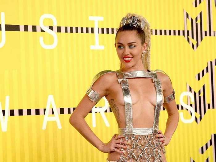 But nothing topped host Miley Cyrus. She changed into a number of outfits, like this daring look.