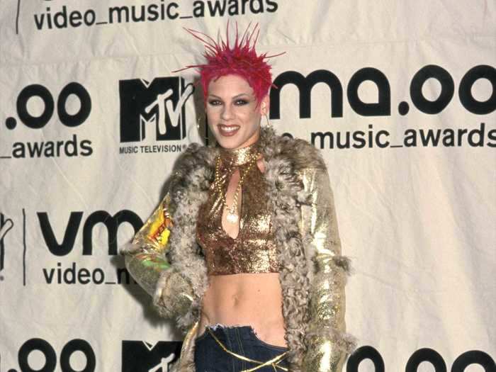 Pink lived up to her name with this hairstyle in 2000.