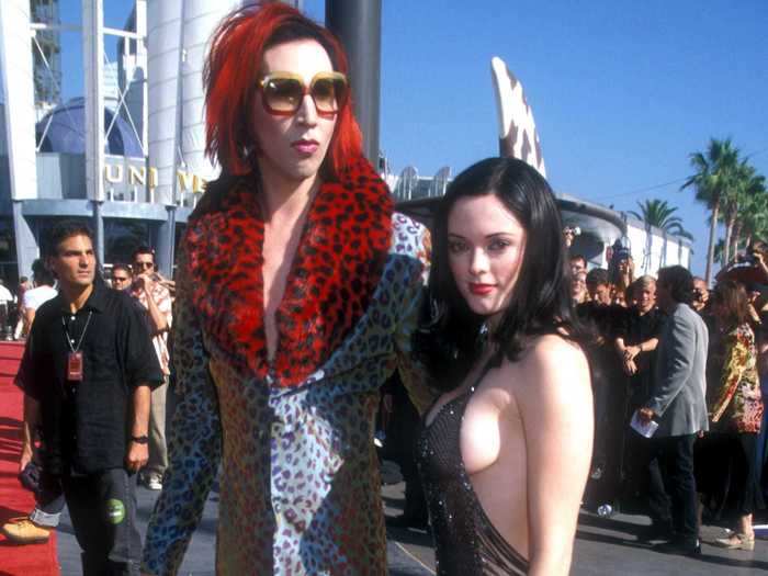 That same year, singer Marilyn Manson and actress Rose McGowan had an interesting couples look. McGowan