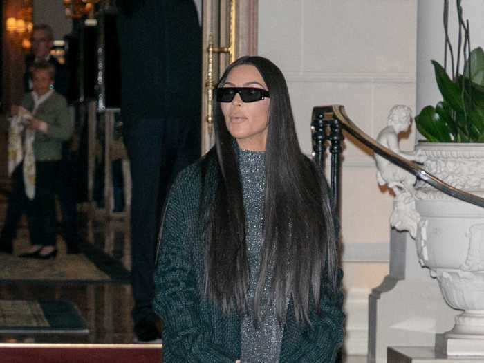 In 2019, Kardashian West wore a sparkly unitard while out in Paris.