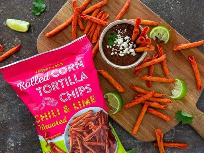 Snack on the chili and lime rolled tortilla chips.