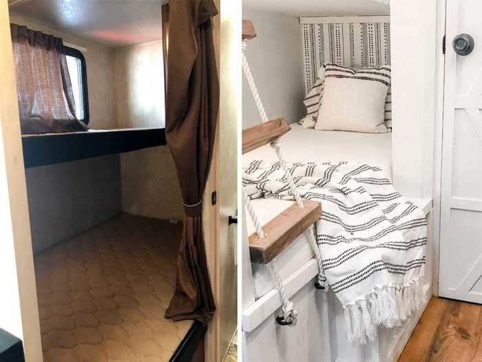 The RV also features a bunk bed for Rachel