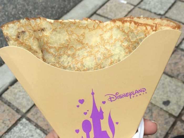 In Disneyland Paris, visitors can find Disney spins on traditional French fare, like this Nutella crepe.