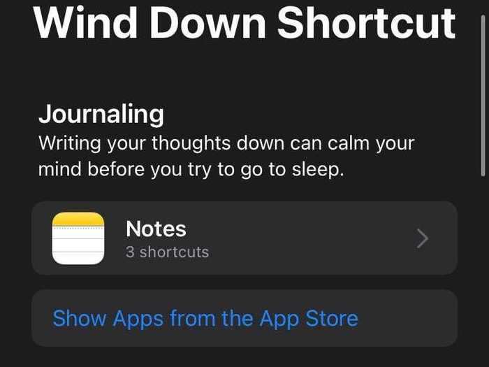 Aside from your predetermined bedtime, Apple also offers an option called Wind Down, which lets you set a routine to help you get ready for bed.