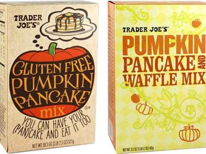 Make all of the breakfast foods with pumpkin-flavored pancake and waffle mix.