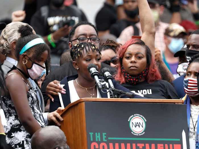 "Learn to love yourself, Black people. Unify," urged the sister of Jacob Blake, a Wisconsin man currently recovering in hospital after a Kenosha officer shot him in the back.