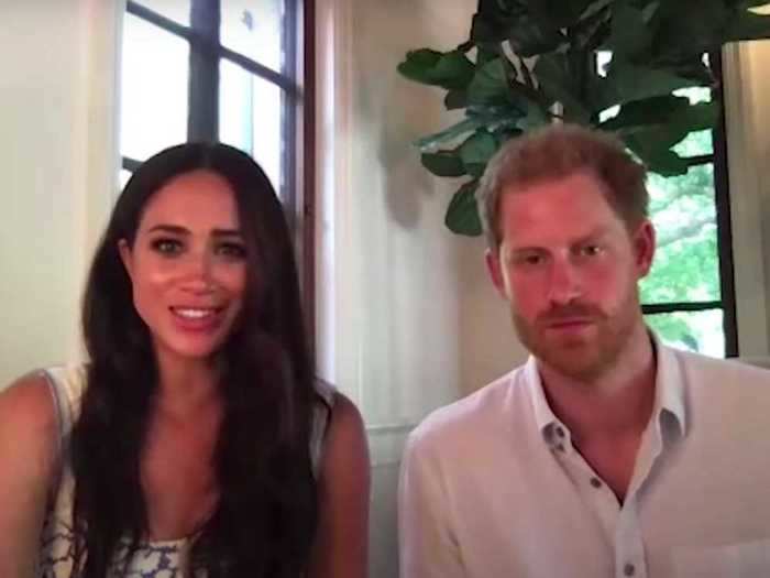 Markle ditched the jewellery for a virtual engagement with the Queen