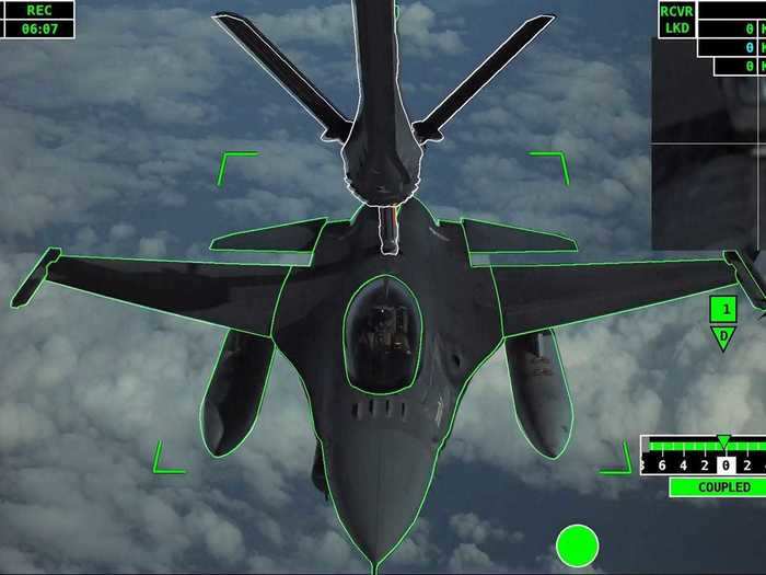 The tech would recognize fighter jets and other military planes as they approached and conduct an automated refueling process.