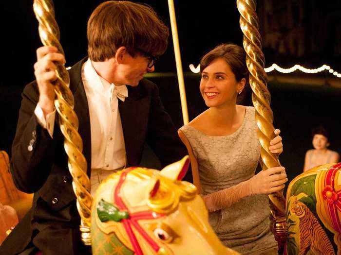 Eddie Redmayne and Felicity Jones play Stephen Hawking and his wife Jane in "The Theory of Everything."