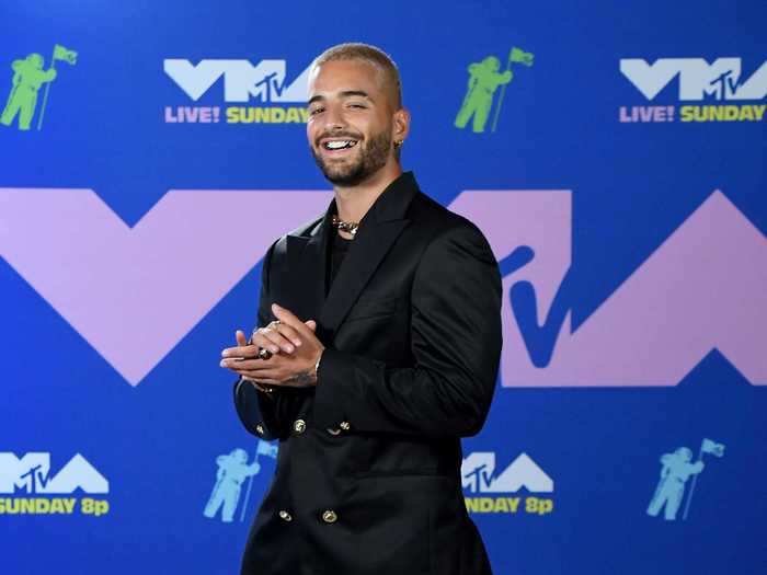 Maluma looked dapper in an all-black look on the red carpet.