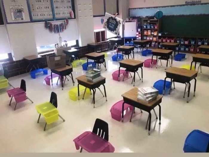 Now, movement is more restricted and desks are spaced out as much as possible.