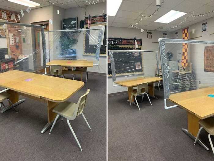 She added dividers to each of her classroom