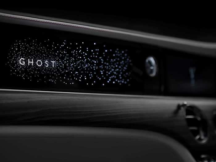 The "Illuminated Fascia" has the "Ghost" name surrounded by more than 850 "stars," which are generated from 152 LEDs that are mounted above and beneath the fascia.