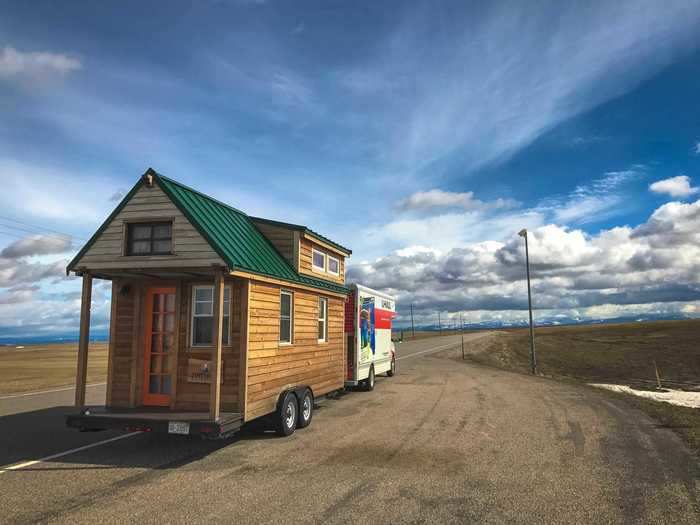 Christian Parsons and Alexis Stephens travel the country with their 130-square-foot home.