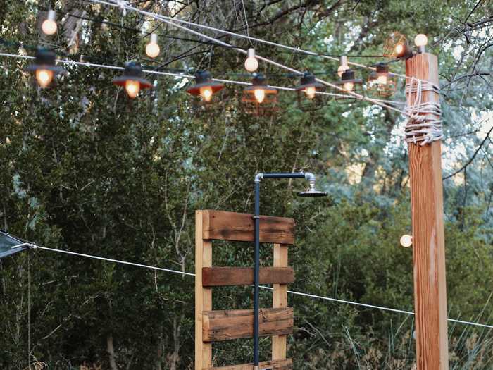 The Ruiz family has an outdoor shower, as their home has no running water.