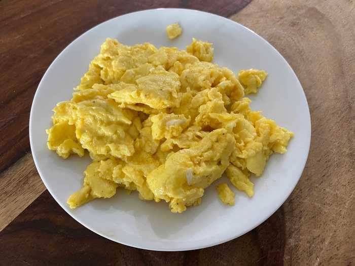 Unfortunately, these scrambled eggs were lacking in flavor.