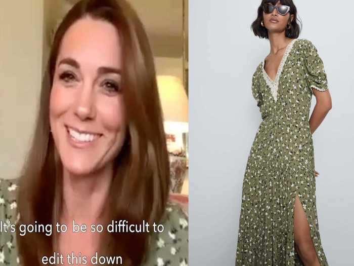 During a Zoom call in August, Middleton wore a Zara dress designed with a thigh-high slit to announce the launch of a digital photography exhibition at London