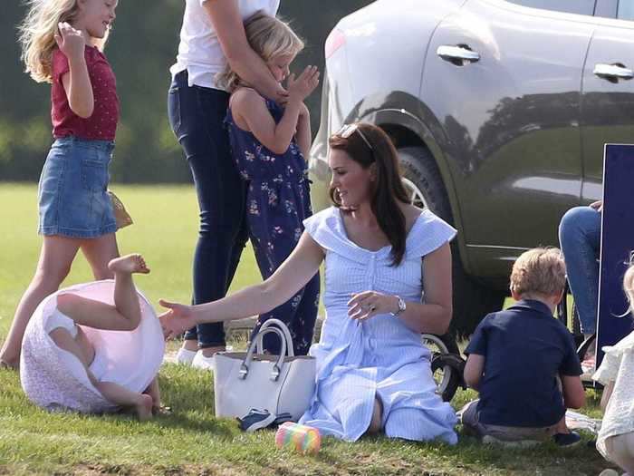 In June 2018, Middleton wore a Zara dress to watch Prince William compete for the Maserati Royal Charity Polo trophy.