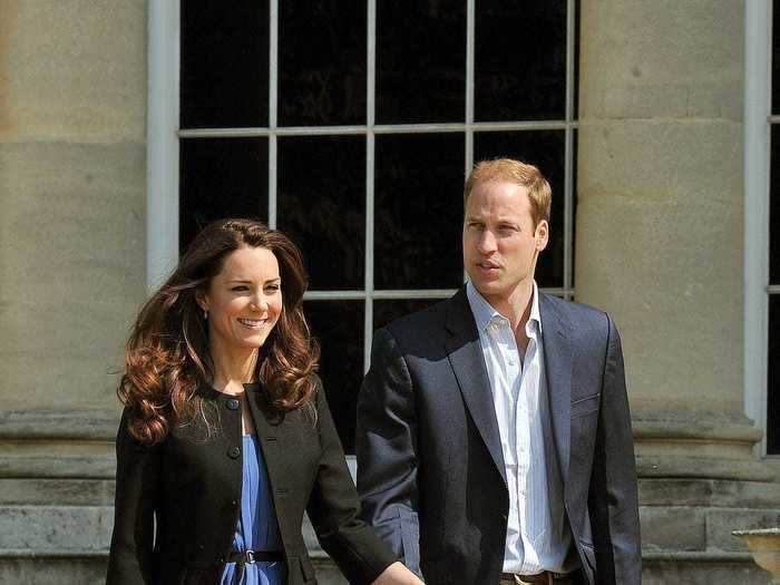 In April 2011, Middleton wore a pleated blue dress from Zara on her way to her honeymoon with Prince William.