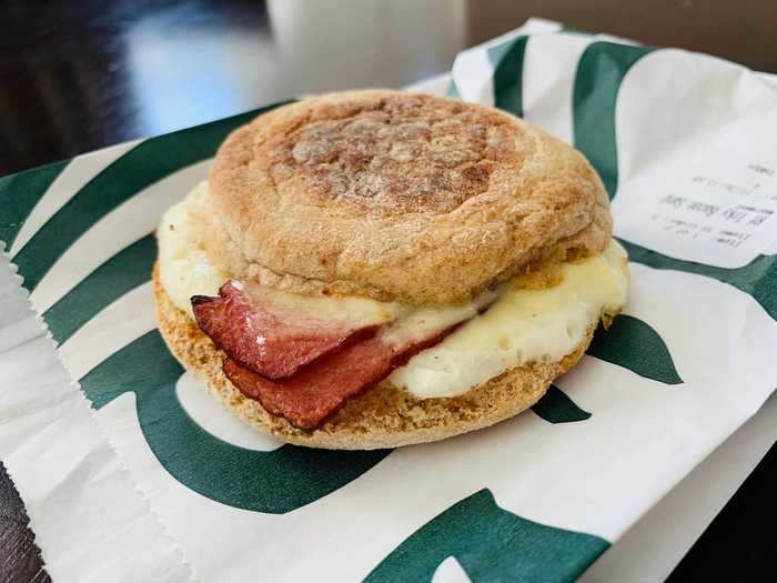 Reduced-fat turkey bacon and cage-free egg-white sandwich — $3.95