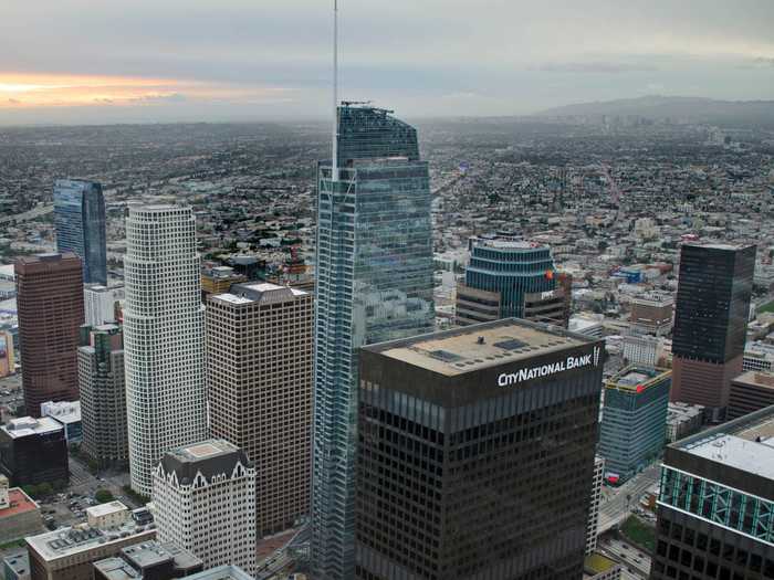 4. The Wilshire Grand Center in Los Angeles, California, is 1,100 feet tall.