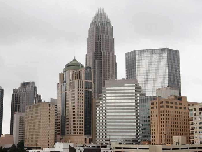 10. The Bank of America Corporate Center in Charlotte, North Carolina, is 871 feet tall.