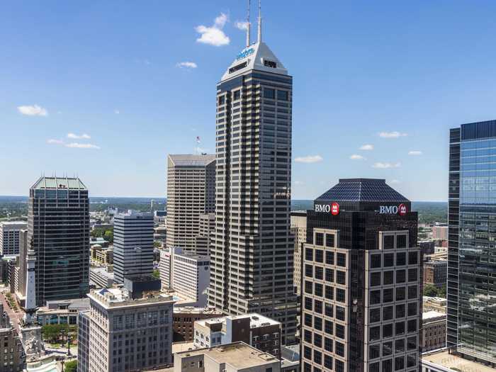 13. The Salesforce Tower in Indianapolis, Indiana, is 811 feet tall.